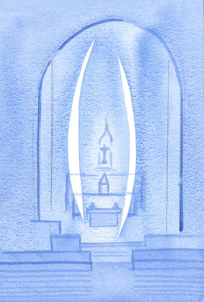 When I thanked Christ for His Presence here, He showed me that two Holy and Radiant Angels guard the Tabernacle by Elizabeth Wang
