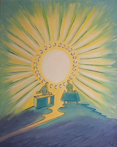 When two people pray in the name of Christ, even if separated by distance, they are united in the communion of saints by Elizabeth Wang