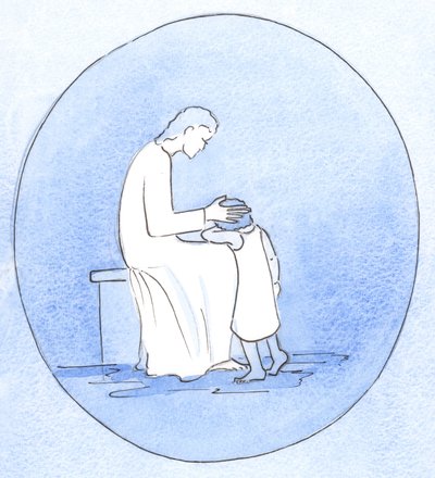 When we repent of our sins Jesus Christ looks on us with tenderness just as when a mother embraces her child by Elizabeth Wang