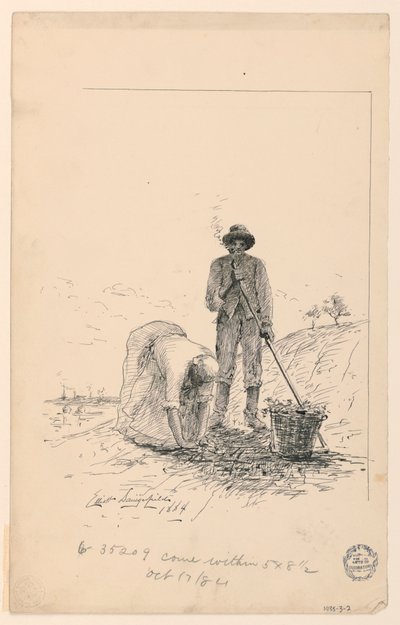 Man and Woman Working by a River by Elliott Daingerfield