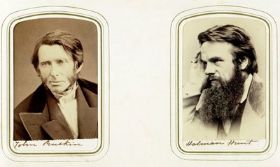 John Ruskin, English Artist, Poet and Critic, and William Holman Hunt, English Artist, 1865 by Elliott and Fry