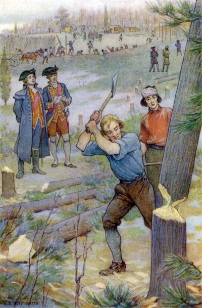 Our Axes... Were Immediately Set to Work to Cut Down Trees by Elmer Boyd Smith
