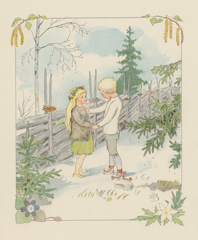 Illustration for Blondchen in Bluten by Elsa Beskow
