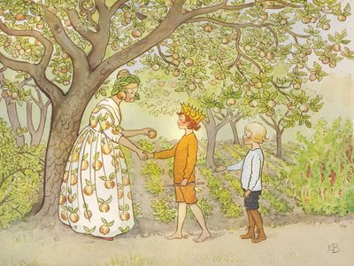 Lasse Liten in the Garden 1923 by Elsa Beskow