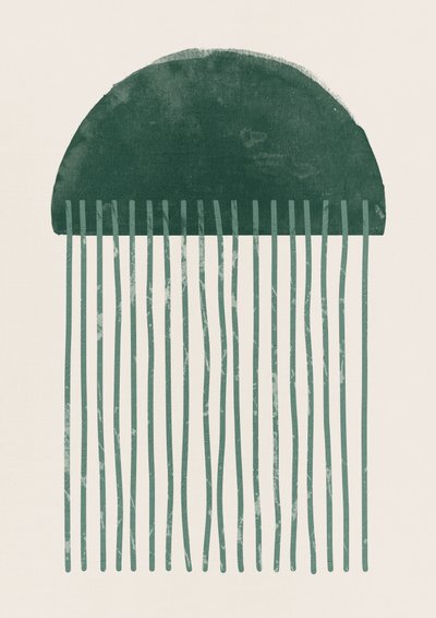 Earthy Green Abstract Flow by Ema Paraschiv