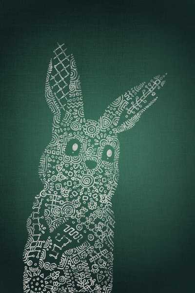 Intricate Doodle Rabbit by Ema Paraschiv