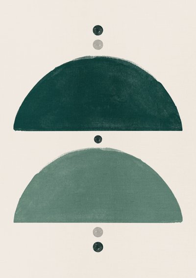Modern Green Semicircles by Ema Paraschiv