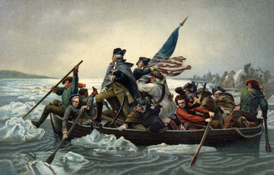 George Washington crossing the Delaware during the American War of Independence, 25 December 1776 by Emanuel Gottlieb (after) Leutze