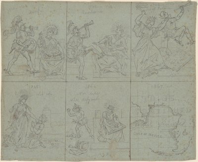 Political Cartoon of the American Civil War by Emanuel Gottlieb Leutze
