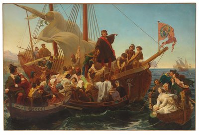 The Departure of Columbus from Palos in 1492, 1855 by Emanuel Gottlieb Leutze
