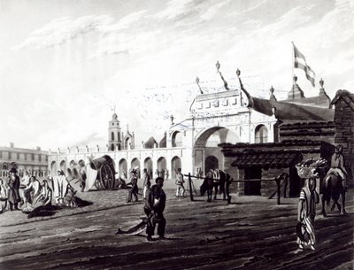Market Place, engraved by Daniel Havell, 1820 by Emeric Essex Vidal