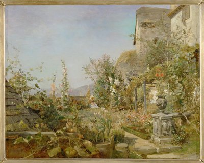Garden with Flowers in Weissenkirchen by Emil Jakob Schindler