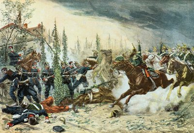 French Dragoons Charging at the Battle of Gravelotte by Emile (after) Brisset
