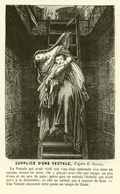 Execution of a Vestal Virgin for Breaking Her Vow of Chastity, Ancient Rome by Emile (after) Signol