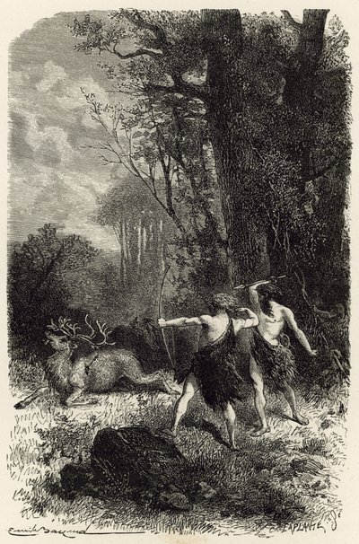 Hunting in the Age of Reindeer by Emile Antoine Bayard
