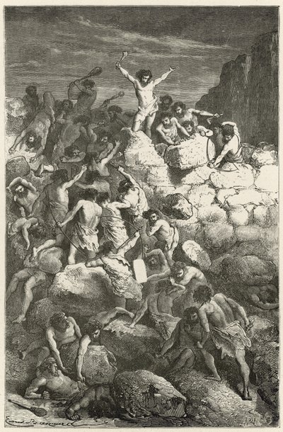 The First Regular Fights Between Men in the Stone Age, or the Entrenched Camp of Furfooz by Emile Antoine Bayard