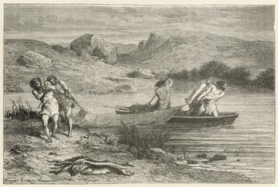 Fishermen in the Stone Age by Emile Antoine Bayard
