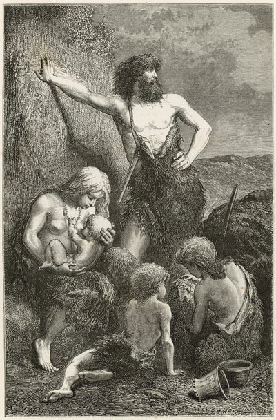 A Family in the Stone Age by Emile Antoine Bayard