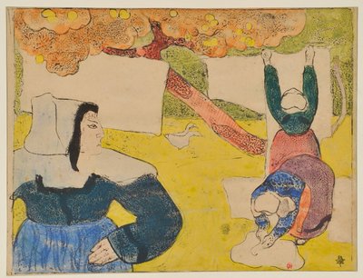 Breton Women Hanging Laundry by Emile Bernard