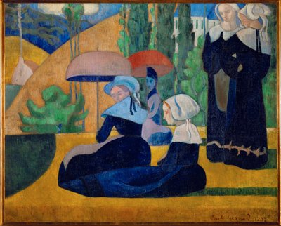Breton Women with Umbrellas by Emile Bernard