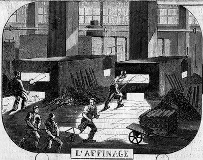 Forges de la Franche Comté: refining with puddler ovens. Factory of Fraisans, Jura (39) by Emile Bourdelin