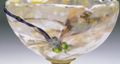 Marqueterie intercalaire engraved, applied and overlay coupe by Emile Galle
