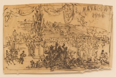 Marathon Finish Postcard by Emile Gilliéron