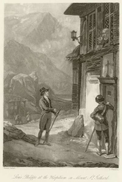 Louis Philippe at the Hospitium on Mount St. Gothard by Emile Jean Horace Vernet