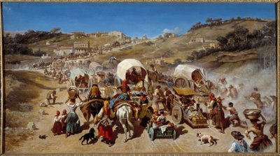 Emigration During the Cholera Epidemic in Marseille in 1850 by Emile Loubon