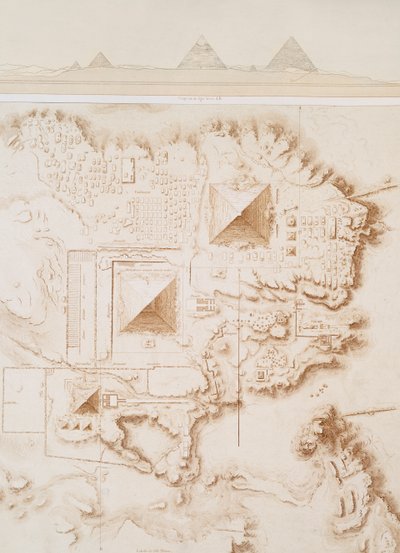 Plan of Part of the Memphis Necropolis, Giza Plateau by Emile Prisse dAvennes
