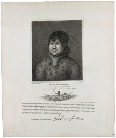 John Sakeouse, a native of Jacob Sound, Greenland, the first Esquimaux known to have been in this country, 1816 by Emilia Anderson