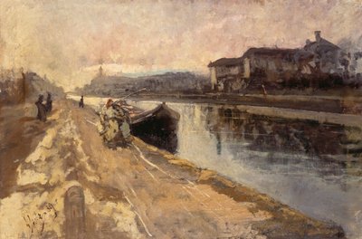 Commoners Along the Naviglio Canal by Emilio Gola