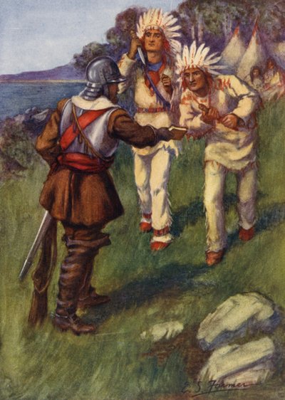 Miles Standish treating with the Indians by Emily Farmer