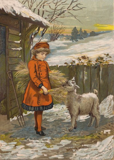 Girl Feeding a Goat by Emily Jane Harding Andrews