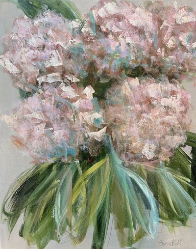 Painterly Pink Hydrangeas by Emma Bell