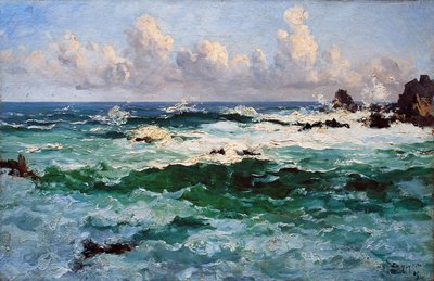 Ouessant, Rising sea between the semaphore and the trumpet by Emmanuel Lansyer