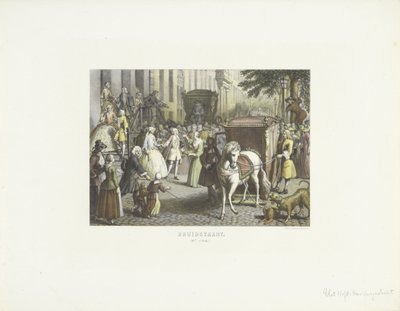 Bridal Couple Getting into a Carriage (Bridal Procession) by Emrik and Binger