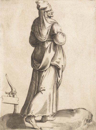 Costume Plate: Peasant Woman from Spain by Enea Vico