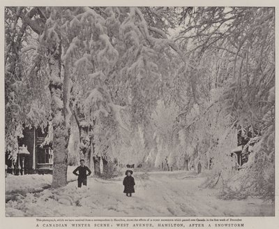 A Canadian Winter Scene, West Avenue, Hamilton, after a Snowstorm by English Photographer