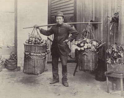 A Chinese Vegetable Hawker by English Photographer