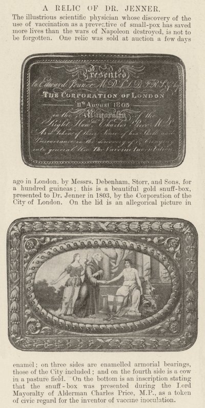 A Relic of Dr Jenner by English Photographer