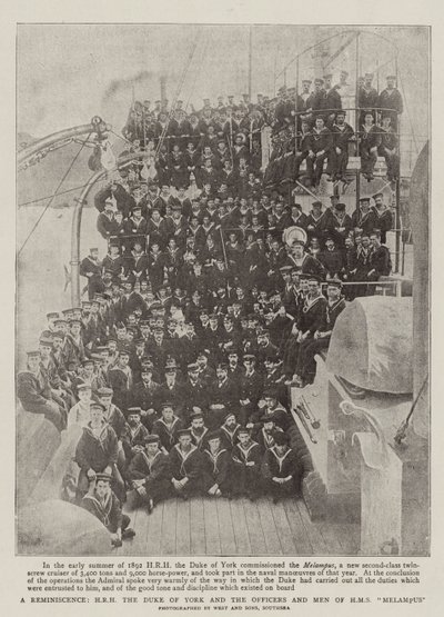 A Reminiscence, HRH the Duke of York and the Officers and Men of HMS Melampus by English Photographer