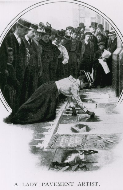 A lady pavement artist about the time of Edward VII