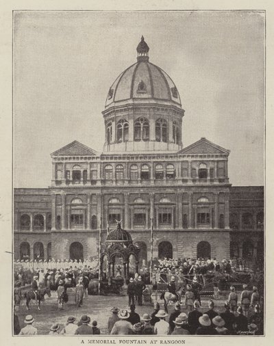 A Memorial Fountain, Rangoon by English Photographer