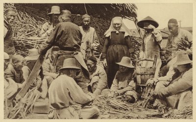 A Missionary Standing Among Villagers in China by English Photographer