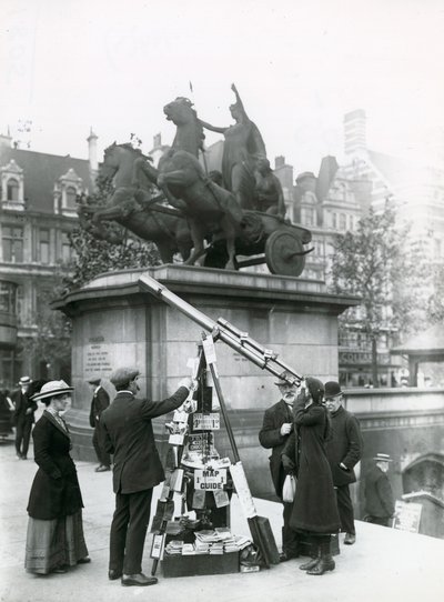 A telescope for looking at Big Ben on the Embankment by the Boadicea statue by English Photographer