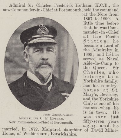 Admiral Sir C F Hotham, New Commander-in-Chief at Portsmouth by English Photographer