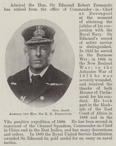 Admiral the Honourable Sir E R Fremantle by English Photographer