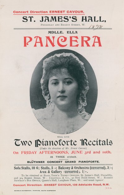 Advertisement for a Concert by Ella Pancera by English Photographer