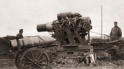 An Austrian Giant Siege-Howitzer and Its Shell, Used During World War One, from The Illustrated War News, 1915 by English Photographer
